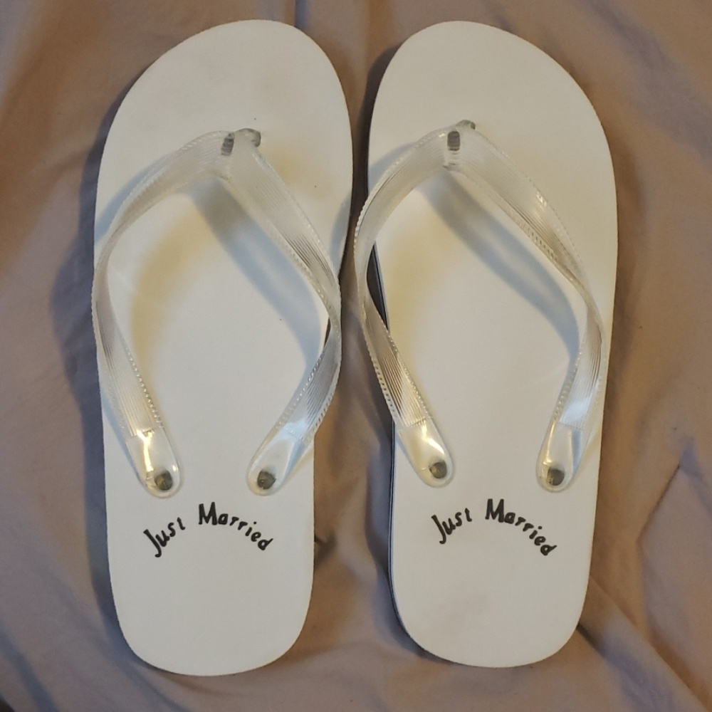 Just married flip flops